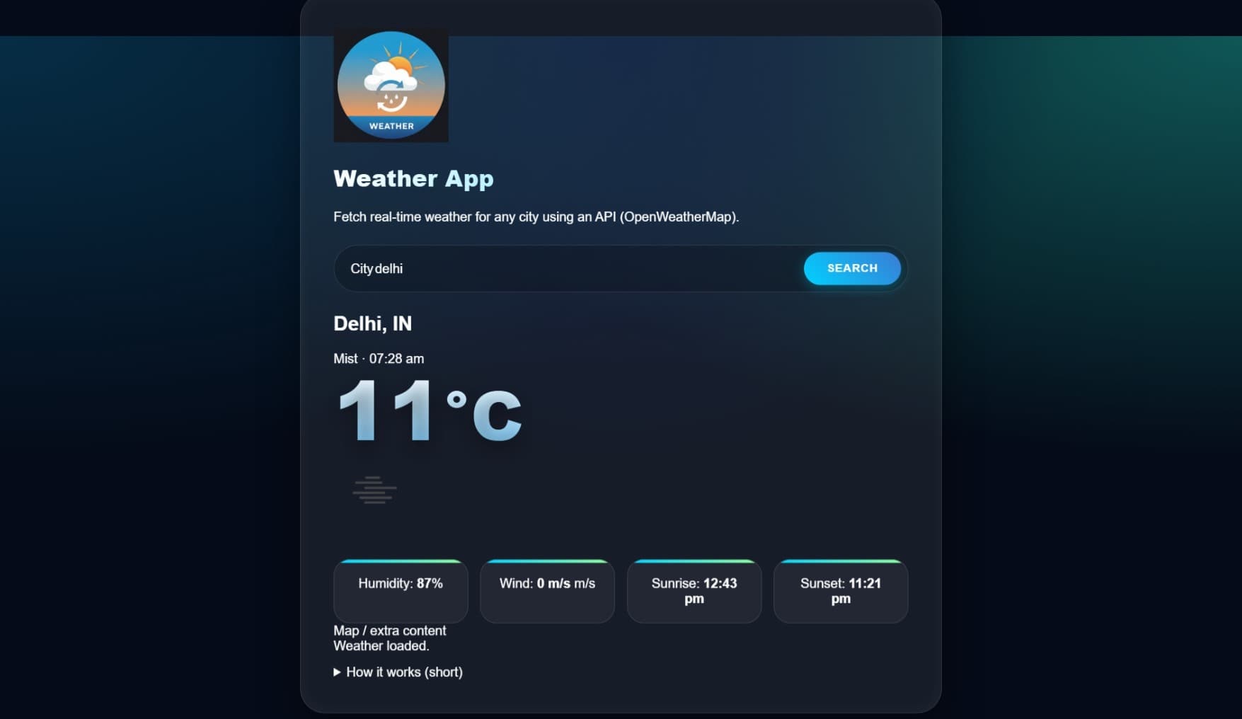 Weather App screenshot